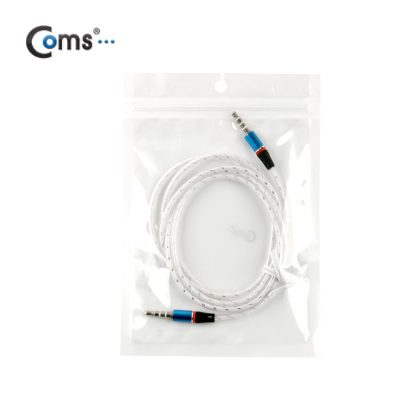 Coms 스테레오 케이블 (투명/3.5/4극),1M White/Stereo