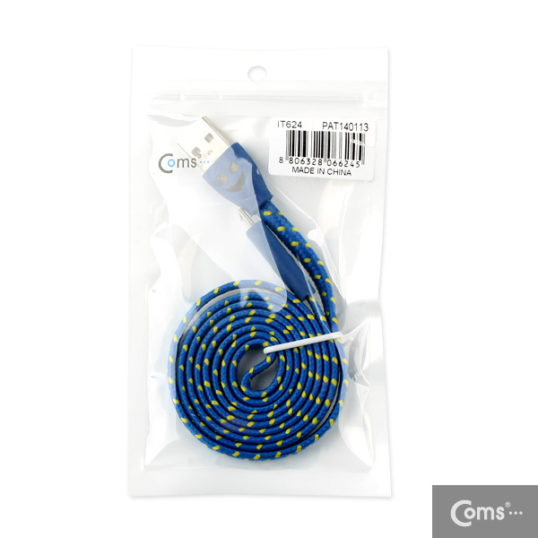 Coms USB/Micro USB(B) 케이블(스네이크 무늬) LED/blue