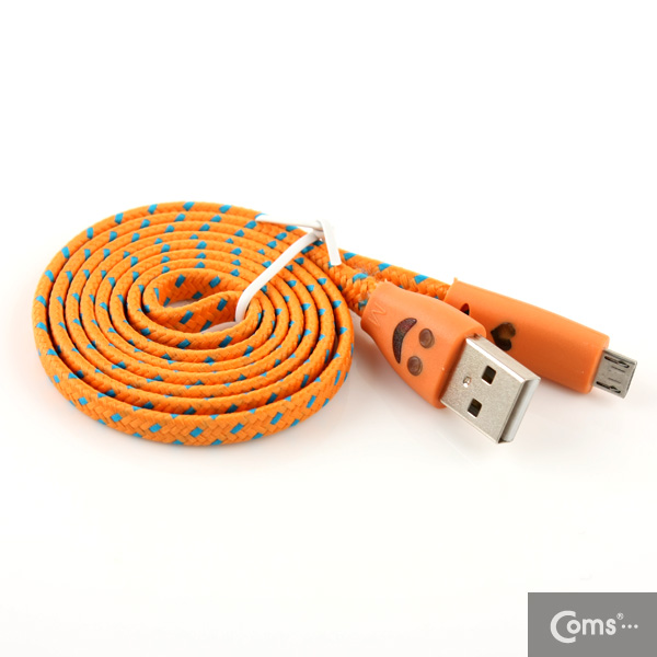 Coms USB/Micro USB(B) 케이블(스네이크 무늬) LED/Orange