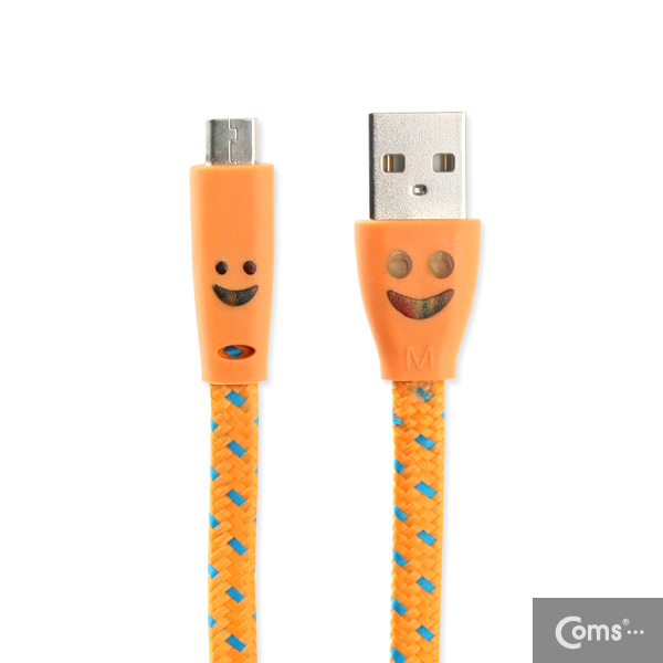 Coms USB/Micro USB(B) 케이블(스네이크 무늬) LED/Orange