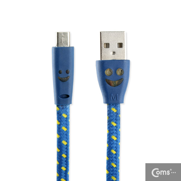 Coms USB/Micro USB(B) 케이블(스네이크 무늬) LED/blue