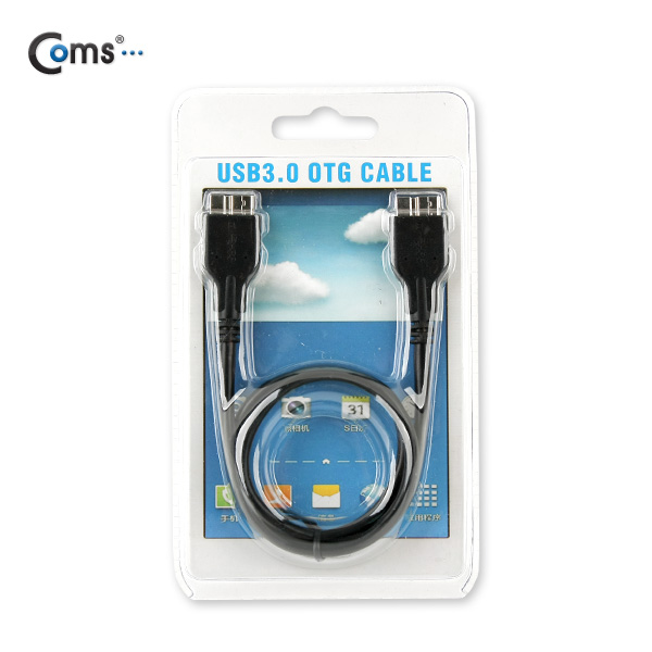 Coms 갤럭시노트3 OTG 케이블, Black