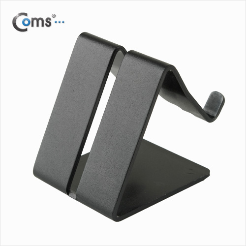 Coms 스마트폰 거치대(알루미늄/Black),이어폰+충전케이블 동시사용가능