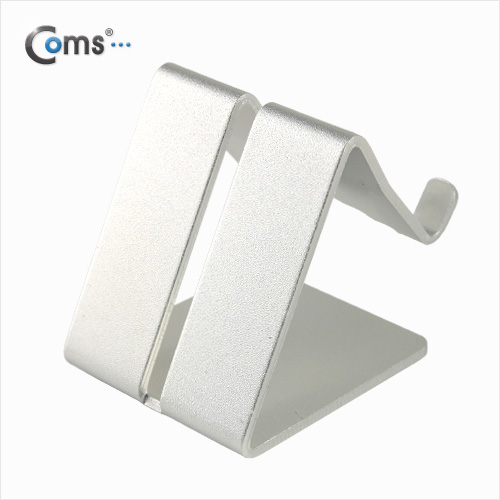 Coms 스마트폰 거치대(알루미늄/Silver),이어폰+충전케이블 동시사용가능