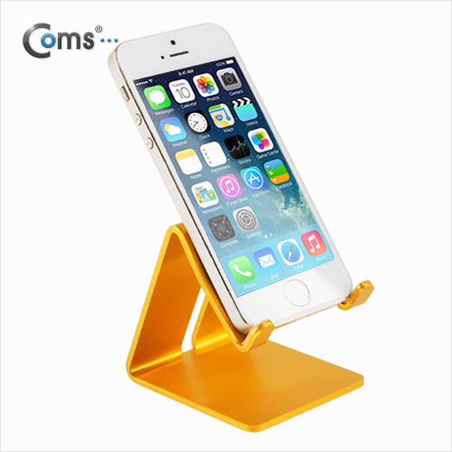 Coms 스마트폰 거치대(알루미늄/Gold),이어폰+충전케이블 동시사용가능