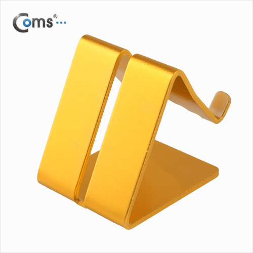 Coms 스마트폰 거치대(알루미늄/Gold),이어폰+충전케이블 동시사용가능