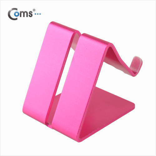 Coms 스마트폰 거치대(알루미늄/Pink),이어폰+충전케이블 동시사용가능