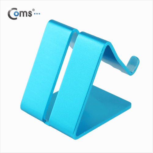 Coms 스마트폰 거치대(알루미늄/Blue),이어폰+충전케이블 동시사용가능