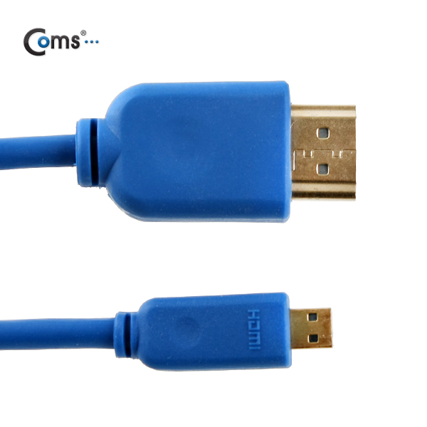 Coms HDMI/HDMI(Micro) 케이블(슬림) 1.5M, Blue