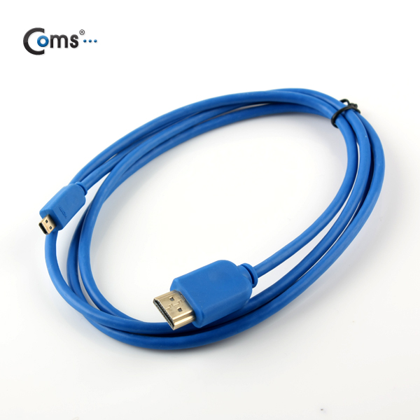 Coms HDMI/HDMI(Micro) 케이블(슬림) 1.5M, Blue
