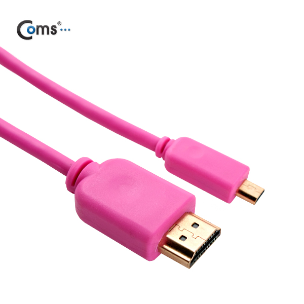Coms HDMI/HDMI(Micro) 케이블(슬림) 1.5M, Pink