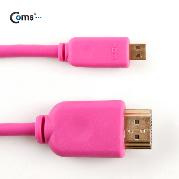 Coms HDMI/HDMI(Micro) 케이블(슬림) 1.5M, Pink