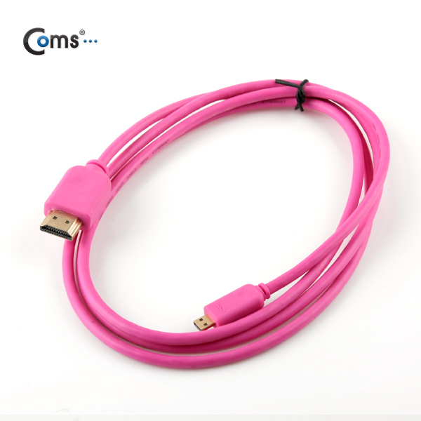 Coms HDMI/HDMI(Micro) 케이블(슬림) 1.5M, Pink