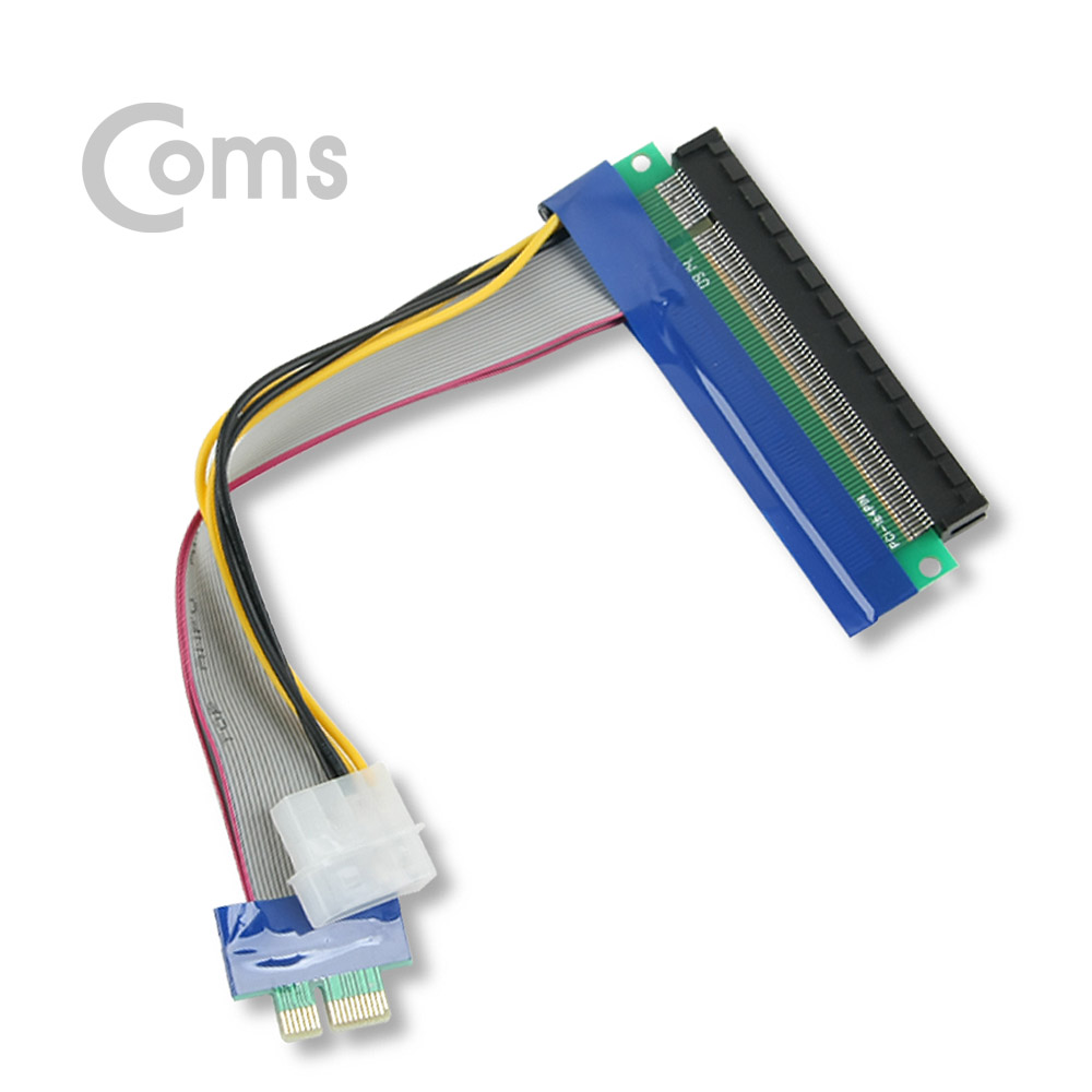 Coms Express PCI 아답터, 4P 전원포함(PCIE/1X to 16X) / 길이 20cm