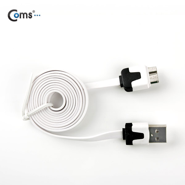 Coms 갤럭시 노트3용 USB 2.0/Micro USB(B) 케이블 Flat, White