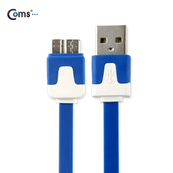 Coms 갤럭시 노트3용 USB 2.0/Micro USB(B) 케이블 Flat, Blue