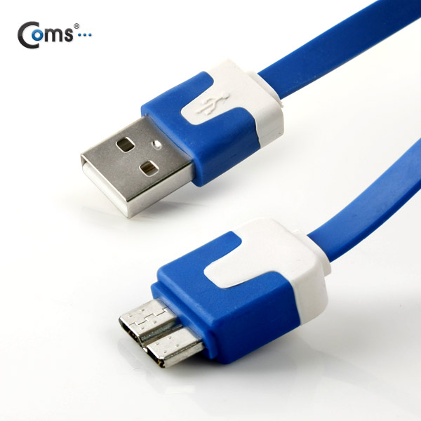 Coms 갤럭시 노트3용 USB 2.0/Micro USB(B) 케이블 Flat, Blue
