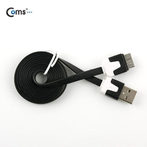Coms 갤럭시 노트3용 USB 2.0/Micro USB(B) 케이블 Flat, Black