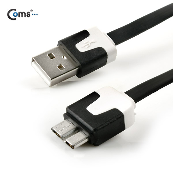 Coms 갤럭시 노트3용 USB 2.0/Micro USB(B) 케이블 Flat, Black