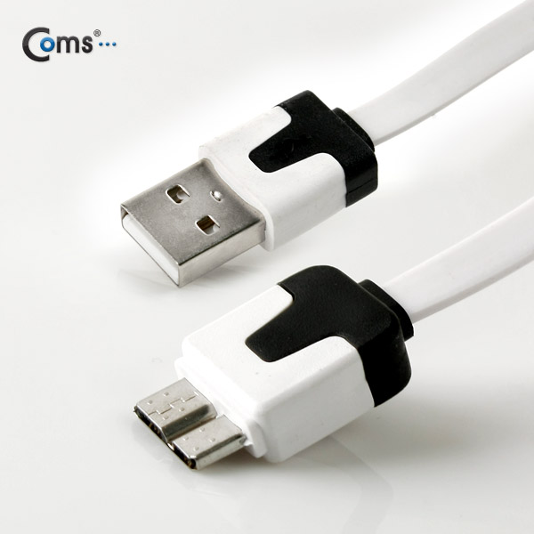 Coms 갤럭시 노트3용 USB 2.0/Micro USB(B) 케이블 Flat, White