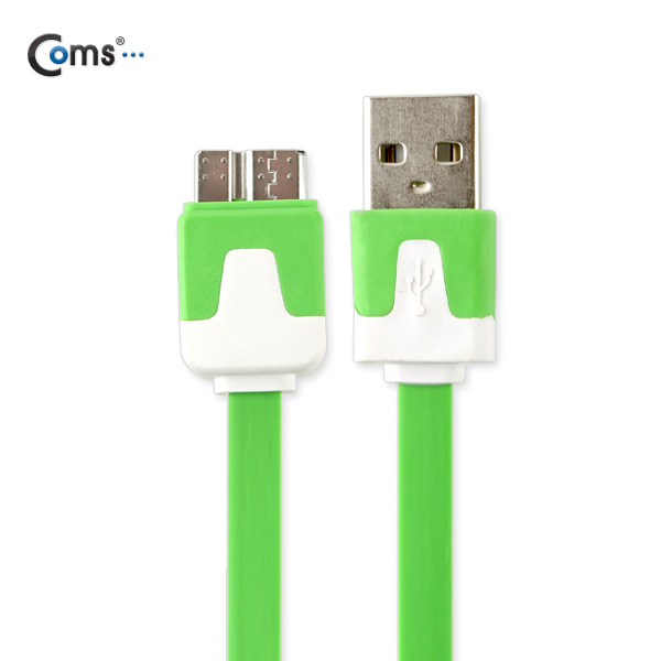 Coms 갤럭시 노트3용 USB 2.0/Micro USB(B) 케이블 Flat, Green