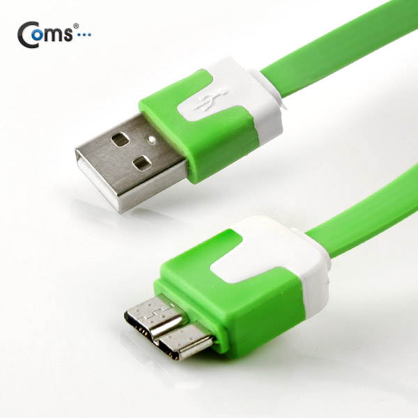 Coms 갤럭시 노트3용 USB 2.0/Micro USB(B) 케이블 Flat, Green
