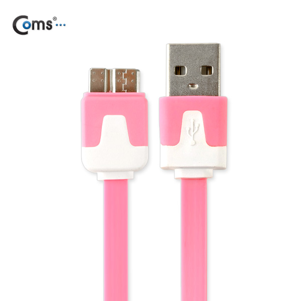 Coms 갤럭시 노트3용 USB 2.0/Micro USB(B) 케이블 Flat, Pink
