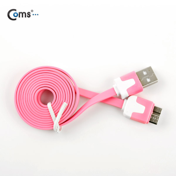 Coms 갤럭시 노트3용 USB 2.0/Micro USB(B) 케이블 Flat, Pink