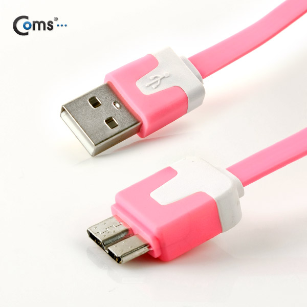 Coms 갤럭시 노트3용 USB 2.0/Micro USB(B) 케이블 Flat, Pink