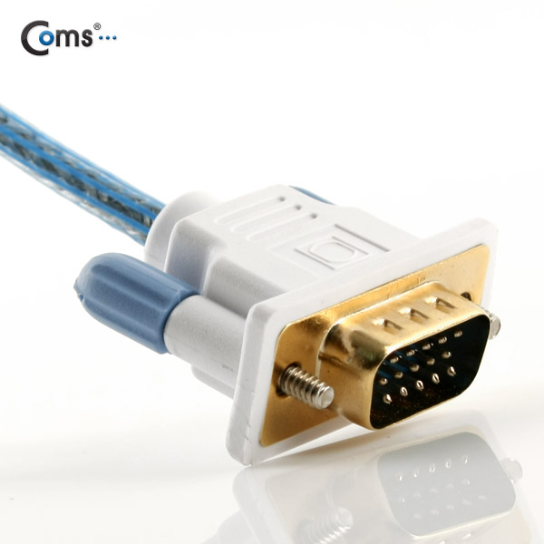 Coms 모니터 케이블(투명/Slim) MM, 1.5M, Blue/RGB
