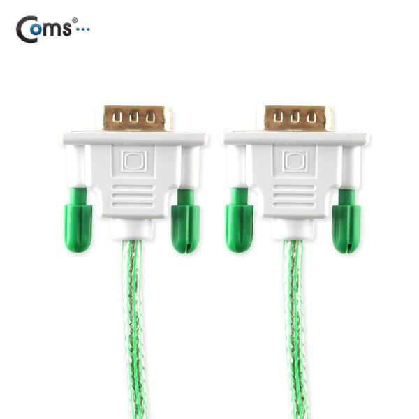 Coms 모니터 케이블(투명/Slim) MM, 1.5M, Green/RGB