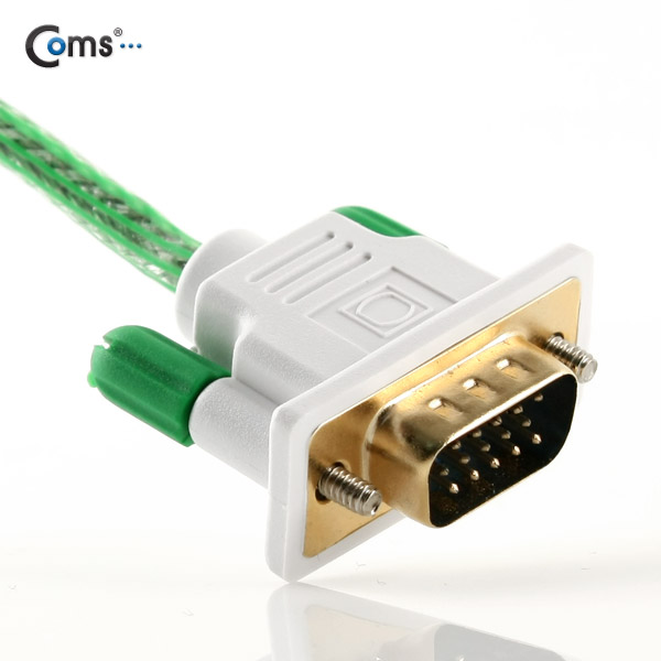 Coms 모니터 케이블(투명/Slim) MM, 1.5M, Green/RGB