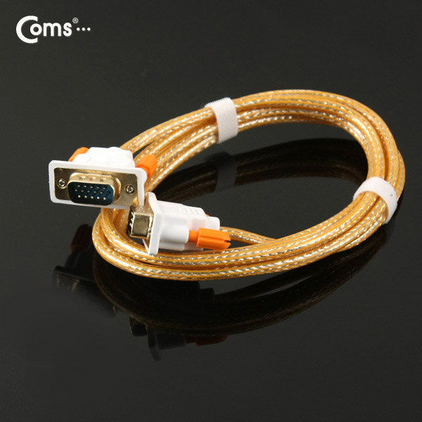 Coms 모니터 케이블(투명/Slim) MM, 1.5M, Orange/RGB