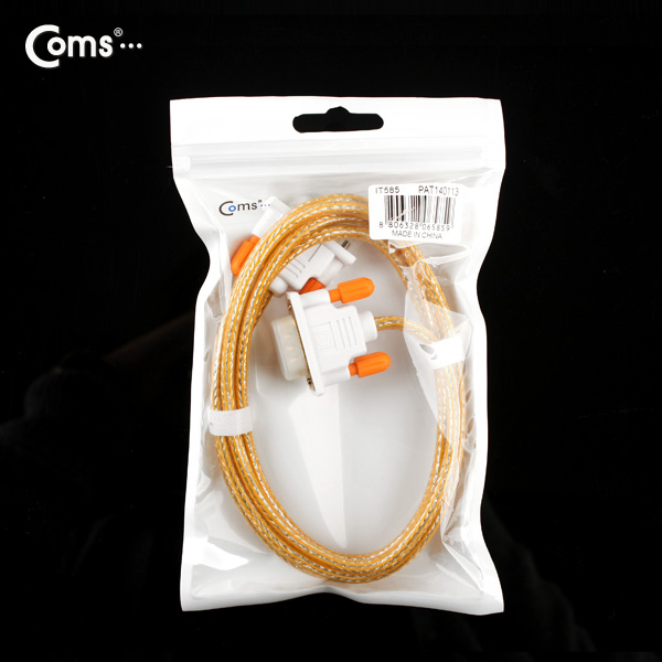 Coms 모니터 케이블(투명/Slim) MM, 1.5M, Orange/RGB