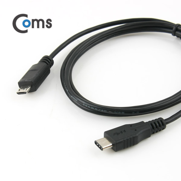 Coms USB 3.1 케이블(Micro 5P 변환) 1M/Black/Type C to Micro 5P(M)