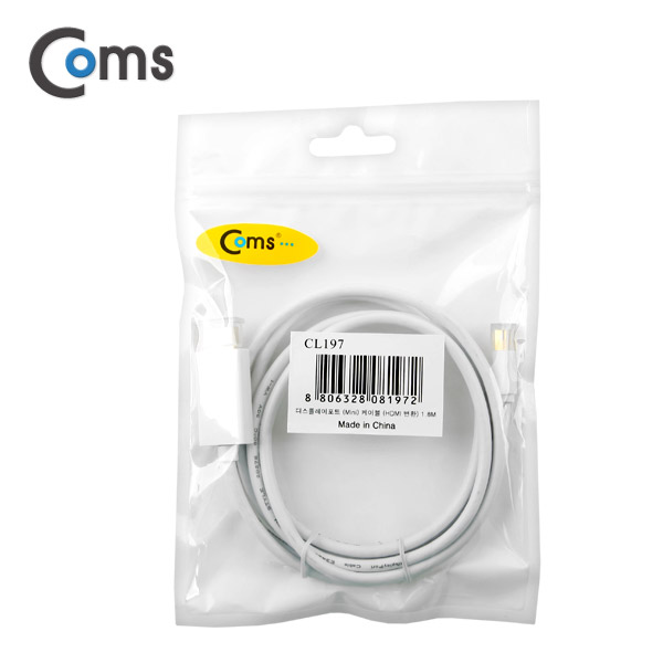 Coms 디스플레이 포트 (Mini)케이블 (HDMI변환 / MDP1.2지원 HDMI-4K2K) 1.8M/DP/DisplayPort