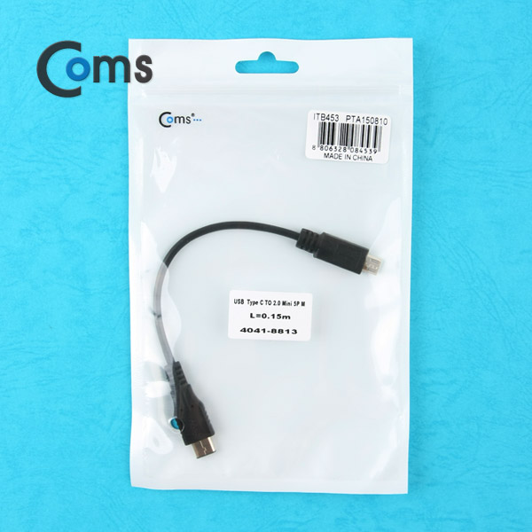 Coms USB 3.1 젠더(Type C) Micro 5P(M)/C(M) 15cm/Black