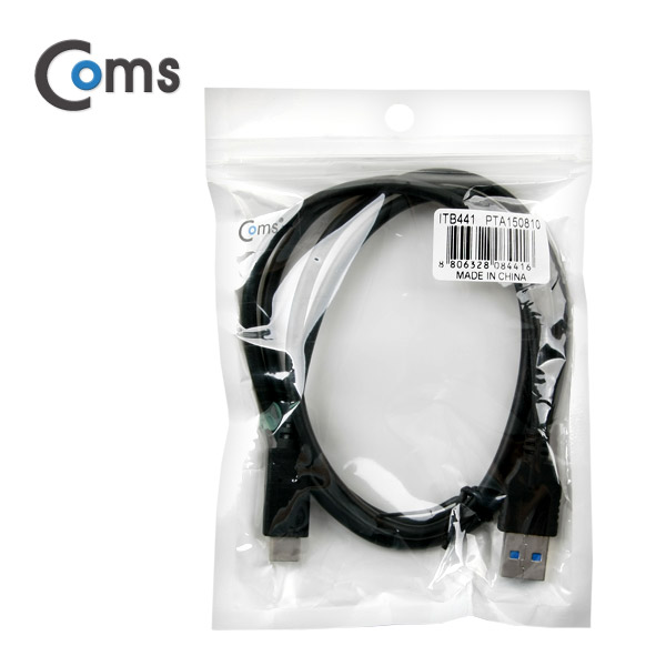 Coms USB 3.1 케이블(USB 3.0 변환)- A(M)/C(M), 1M/Black, Type C(M)/3.0 A(M)