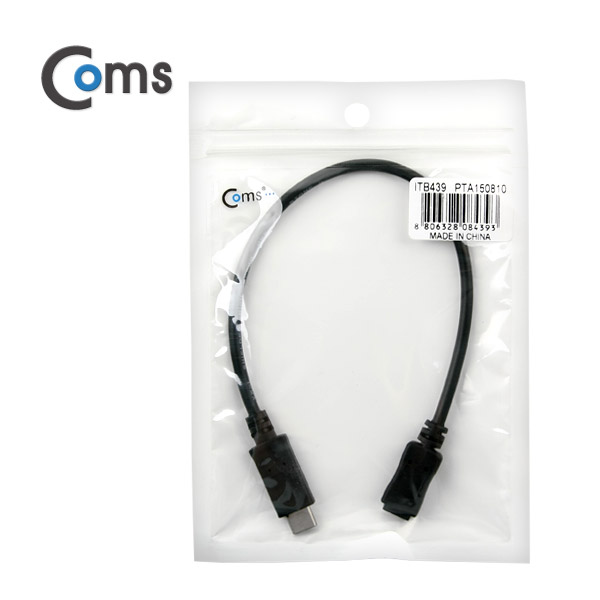 Coms USB 3.1 젠더(Type C)- Micro 5P(F)/C(M), 20cm, Black, USB 3.1 Type C