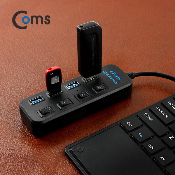 Coms USB 3.1(Type C) to USB 3.0 4포트 허브 (개별 스위치)