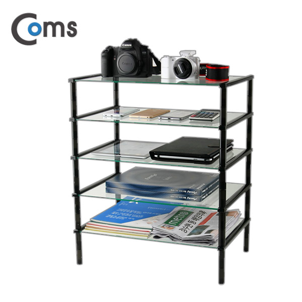 Coms 다용도 5단 진열장/435, (5T=470*310)*5, 블랙