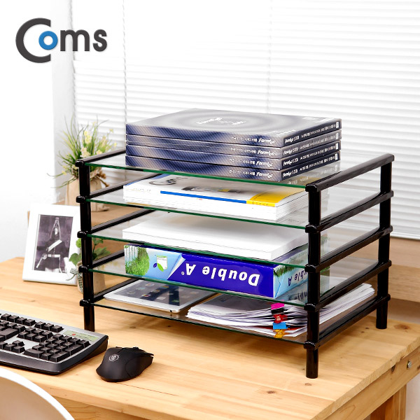 Coms 다용도 5단 진열장/435, (5T=470*310)*5, 블랙