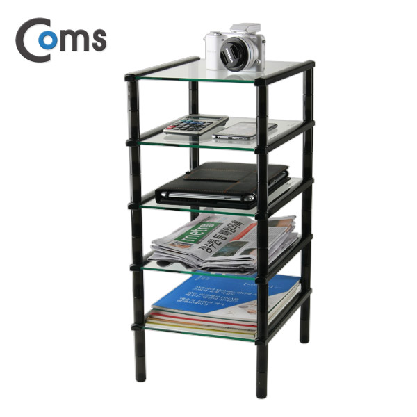 Coms 다용도 5단 진열장/GS235B (5T=250x310)x5, 블랙