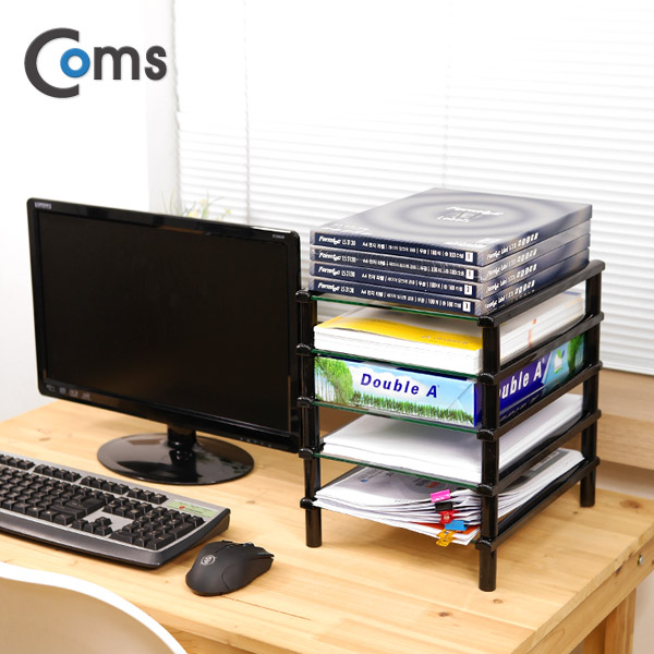 Coms 다용도 5단 진열장/GS235B (5T=250x310)x5, 블랙