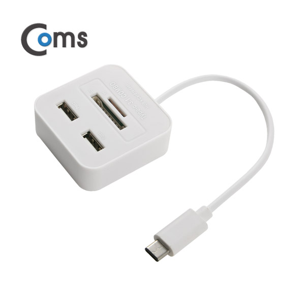 Coms USB 3.1 카드리더기(Type C) USB 2Port/SD/Micro SD
