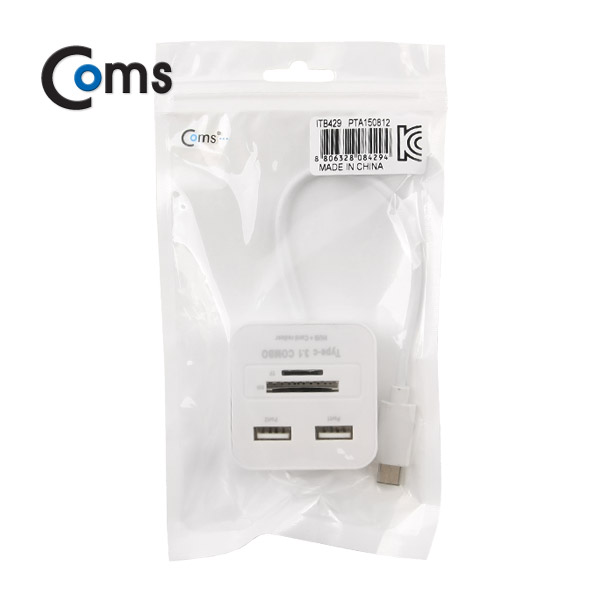 Coms USB 3.1 카드리더기(Type C) USB 2Port/SD/Micro SD