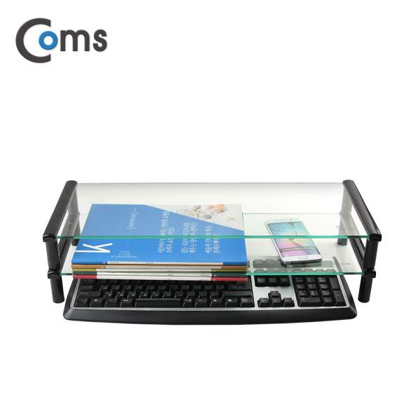 Coms 키보드 숨김 받침대 / 2단 스탠드(520x210), 블랙