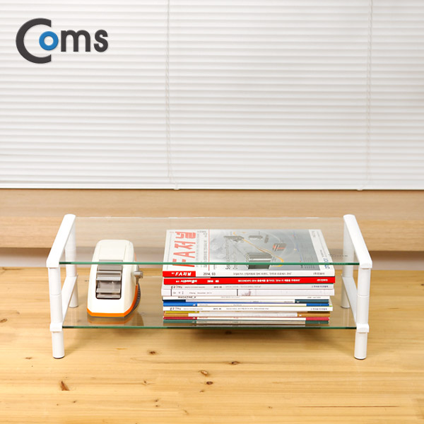 Coms 키보드 숨김 받침대 / 2단 스탠드(520x210), 화이트