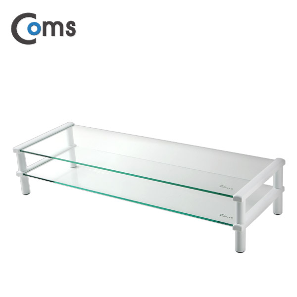 Coms 키보드,마우스 숨김 받침대 / 2단 스탠드(620x210), 화이트