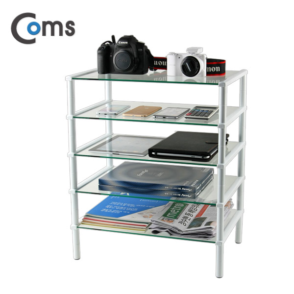 Coms 다용도 5단 진열장/GS435W, (5T=470x310)x5, 화이트